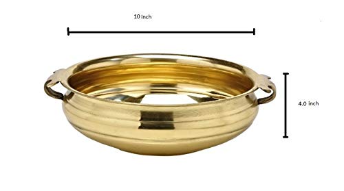 BUYERWELL Plain Brass Decorative Urli/Uruli 10 Inch Handcrafted Bowl for Floating Flowers Home Office Wedding Decor Vastu Puja Gift, 2000 ML - Image 3
