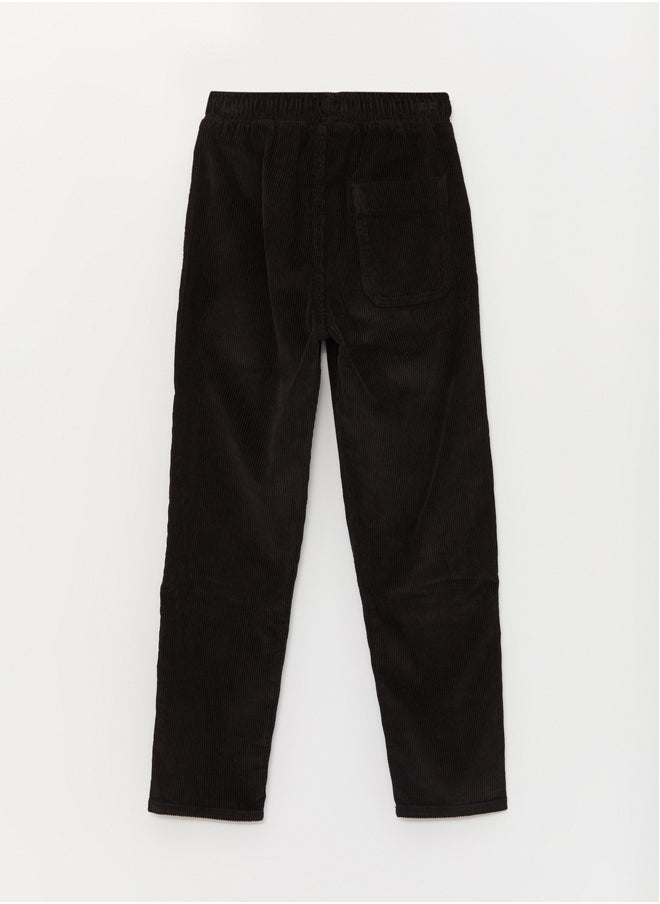 LC WAIKIKI Comfortable Fit Elastic Waist Boy's Velvet Trousers  - Image 3
