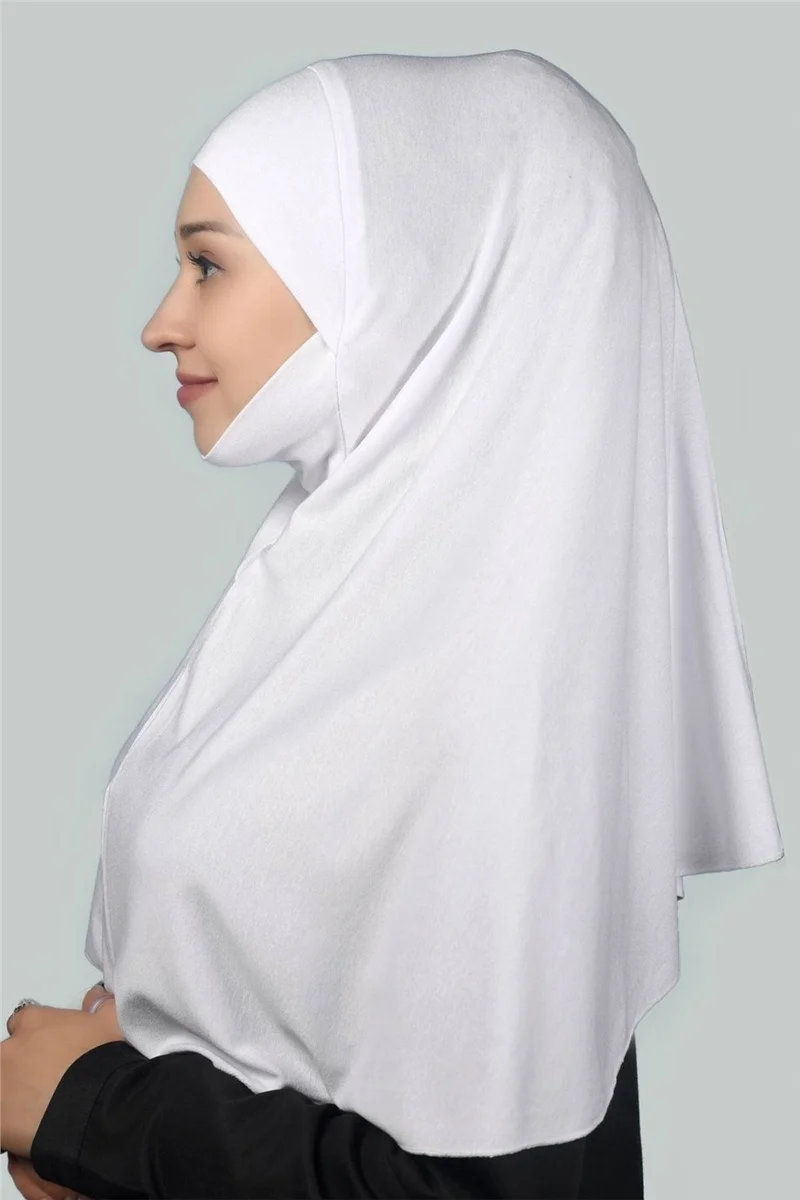 التوبة Ready-made Turban Practical Scarf with Veil Hijab with Nikap - Prayer Cover Soufflé (Xl) - White