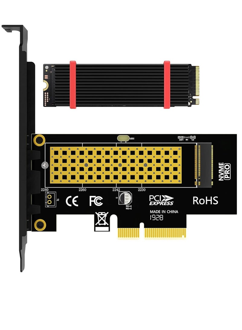 جيي محول JEYI M.2 NVMe SSD إلى PCIe X1 – بطاقة توسعة PCIe 3.0/4.0، سرعة 16Gbps، لأجهزة الكمبيوتر المكتبية، يدعم SSD بحجم 2280 (SK1) - Image 1