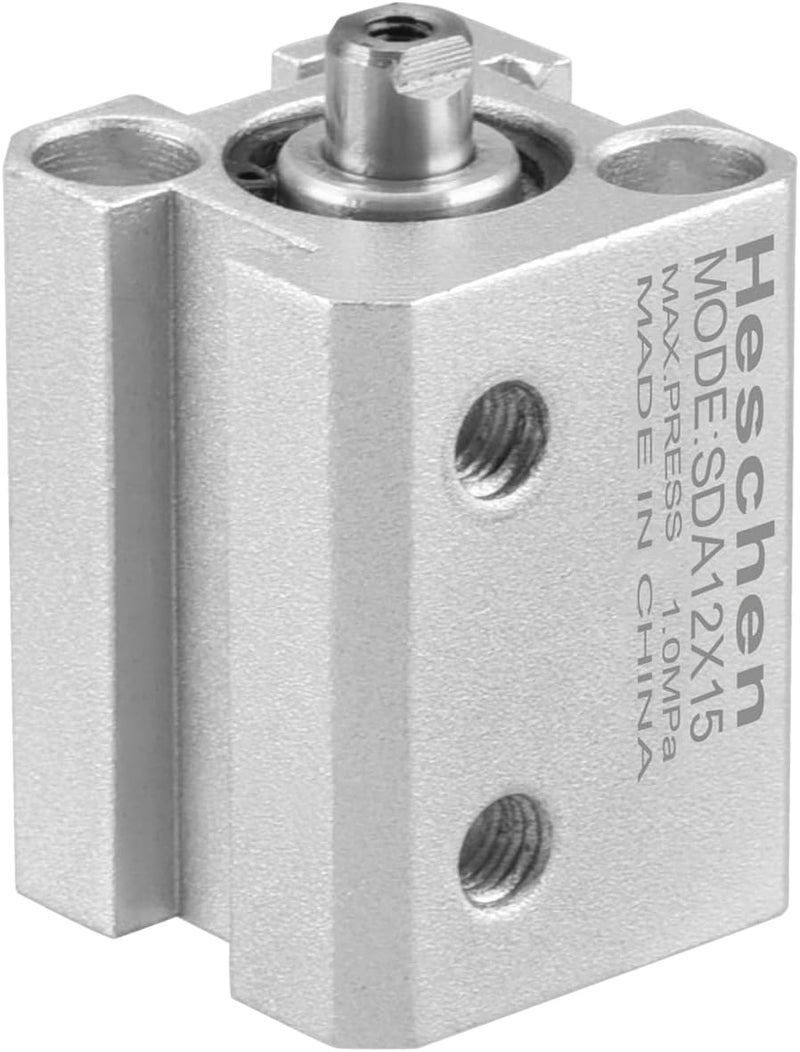 Heschen Pneumatic Compact Aluminum Air Cylinder, SDA 12-15, Bore 12mm, Stroke 15mm, M5 Port Size, Double Acting - Image 5
