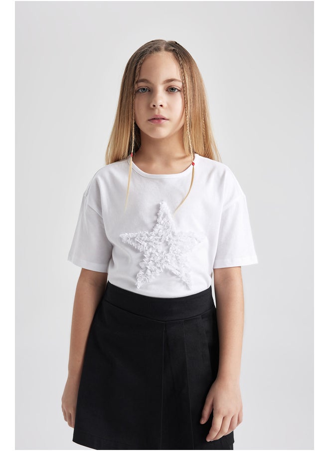 DeFacto Girl Relax Fit Knitted Short Sleeve Body  - Image 1