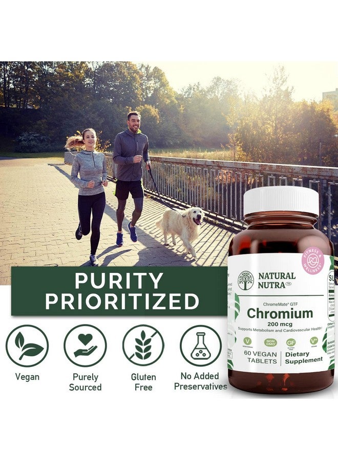 Natural Nutra Gtf Chromium Polynicotinate With Chromemate® 200 Mcg 60 Vegan Tablets - Image 4