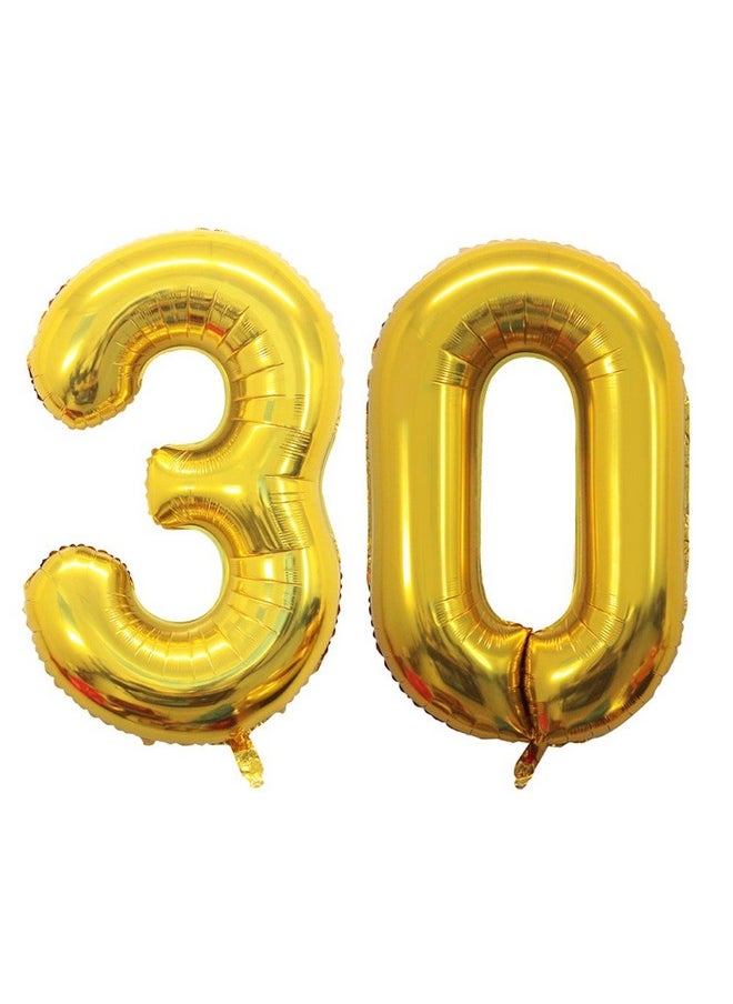 GOER Number 30 Balloons For 30Th Birthday Party Decorations,42 Inch Jumbo Foil Helium Balloons For 30Th Anniversary (Gold)  - Image 1