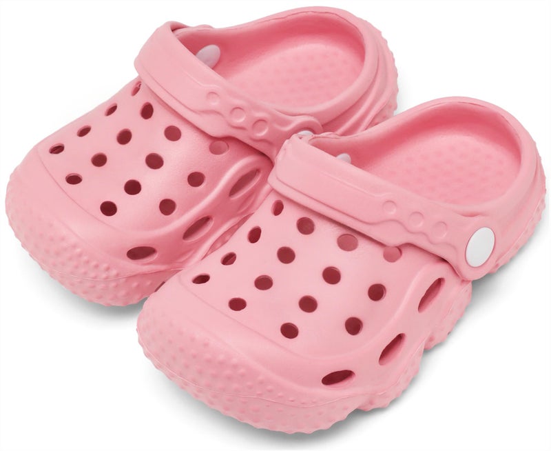 ChayChax Kid's Garden Clogs Cute Slides Sandals Toddlers Beach Pool Shower Shoes with Non-Slip Sole,Toddler 8,Pink A - Image 5