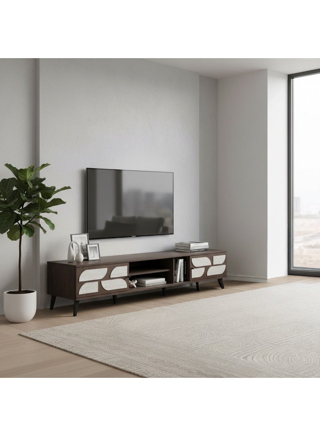 بيتي طاولة تلفزيون رمضان كلاسيك 200 سم خشب مضغوط - لون بني ورمادي - Image 1