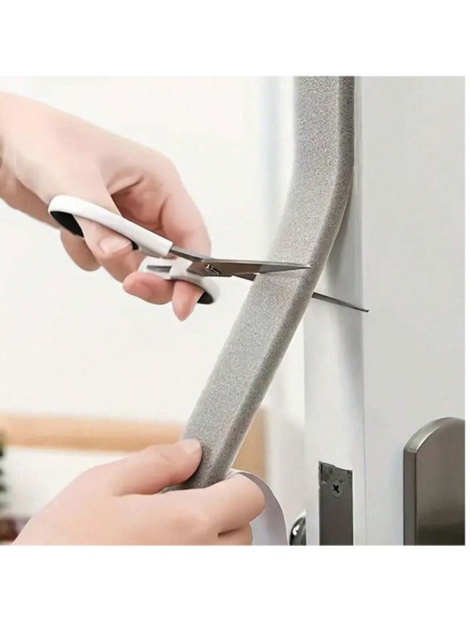 عدد 1 لفة شريط عزل النوافذ والأبواب، شريط إسفنجي عازل ذاتي اللصق، شريط مطاطي عازل للصوت للأبواب والنوافذ، مقاوم للغبار - Image 5