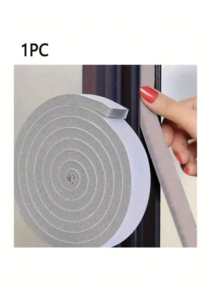 عدد 1 لفة شريط عزل النوافذ والأبواب، شريط إسفنجي عازل ذاتي اللصق، شريط مطاطي عازل للصوت للأبواب والنوافذ، مقاوم للغبار - Image 1