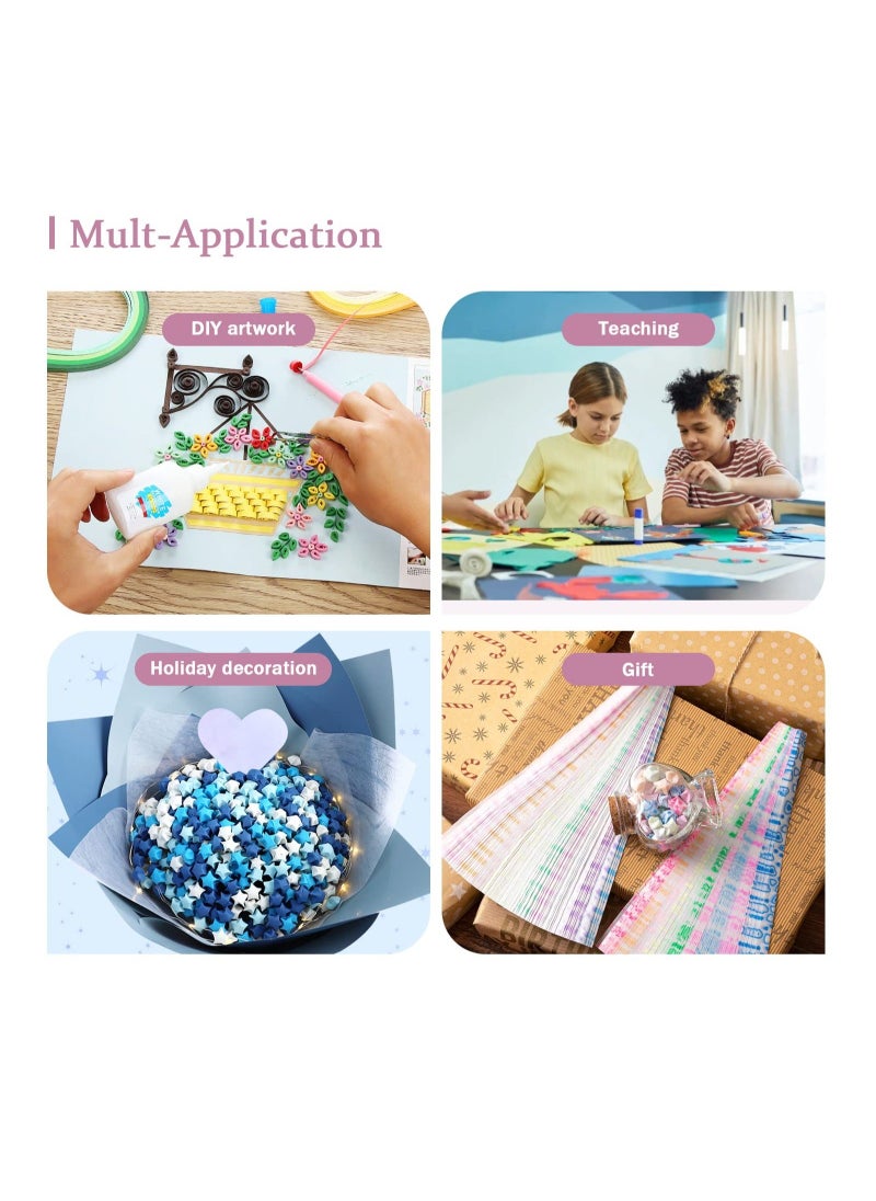 null - Origami Star Paper Strips,  210 Sheets Heart-Pattern Paper, Lucky Stars Decoration Papers for Kids DIY Handmade Crafts, School Folding Star Teaching 10 Colors. Glows in The Dark Paper - Image 1