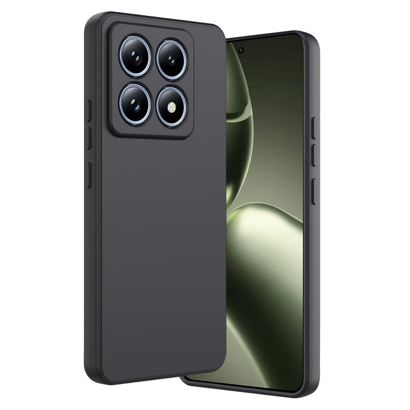 Maykela Silicone Cover Case Cover Compatible with Xiaomi 14T Thin with Camera Protection Soft Interior Slim Fit Flexible Phone Case for Xiaomi 14TBlack