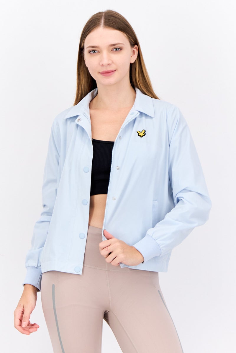 Lyle & Scott Women Embroidered Logo Jacket Shirt, Light Blue  - Image 1