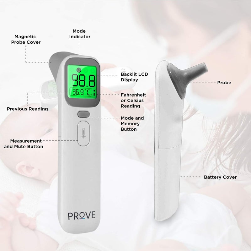 proove Multifunction Infrared Thermometer | 4-in-1 Infrared Thermometer |Color Changing Fever Indicator - Image 4
