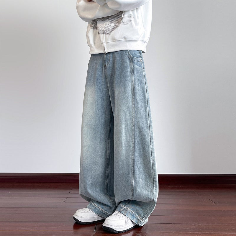 Unisex Classic Denim Jeans Loose Fit Daily Outdoor Wear - Image 1