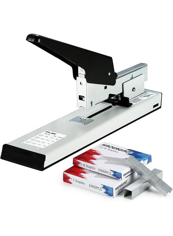 Heavy Duty Stapler With 2000 Staples 100 Sheets High Capacity Office Stapler Manual Big Stapler Metal Large Stapler For Paper Binding Include 23 8 And 23 13 Staples Each 1000Pcs - Image 1