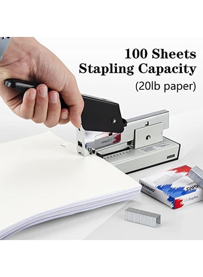 Heavy Duty Stapler With 2000 Staples 100 Sheets High Capacity Office Stapler Manual Big Stapler Metal Large Stapler For Paper Binding Include 23 8 And 23 13 Staples Each 1000Pcs - Image 3