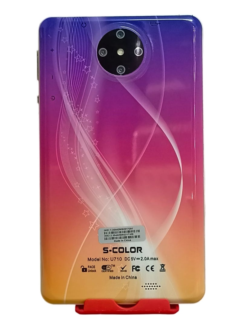 S-Color U-710 Android Tablet 7-Inch Dual SIM Blue/Orange 6GB RAM 128GB ROM 4G-LTE - Image 2