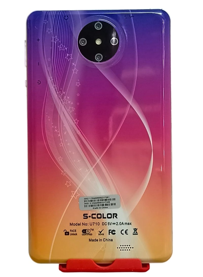 S-Color U-710 Android Tablet 7-Inch Dual SIM Blue/Orange 6GB RAM 128GB ROM 4G-LTE - Image 3