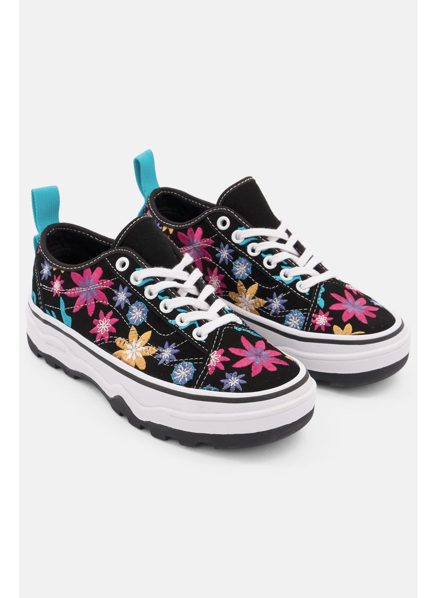 VANS Women Sentry Old Sko Embroidered Lace Up Casual Shoes, Black Combo  - Image 1