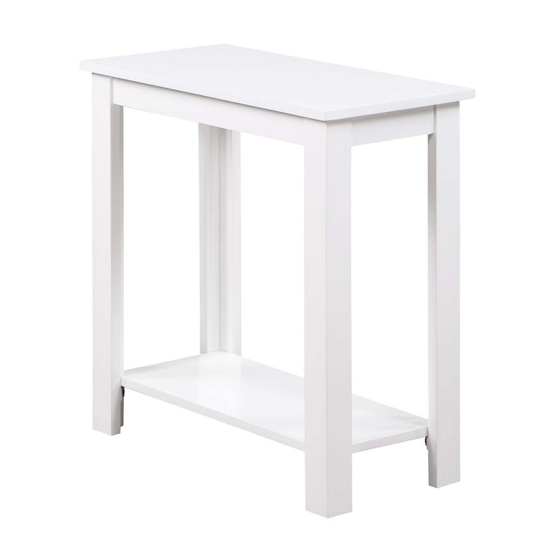 Convenience Concepts Designs2Go Baja Chairside End Table 23.75"- Modern Living Room Table with Storage Shelf, Transitional Bedside Table, White - Image 1