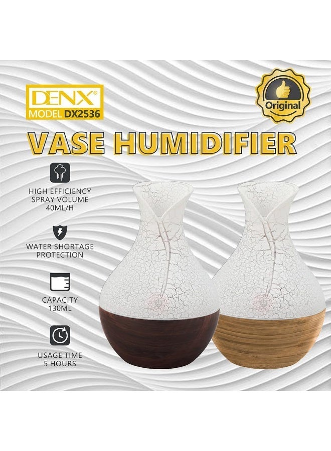 دينكس جهاز ترطيب الهواء DENX DX2536 بتصميم مزهرية، سعة 130 مل - مرطب هواء محمول يعمل بمنفذ USB، يوفر رذاذًا بمعدل 40 مل/ساعة، تشغيل فائق الهدوء، مصنوع من مواد ABS والأكريليك والسيليكون، مرطب هواء صغير الحجم وأنيق للمنزل والمكتب وغرفة النوم. - Image 4