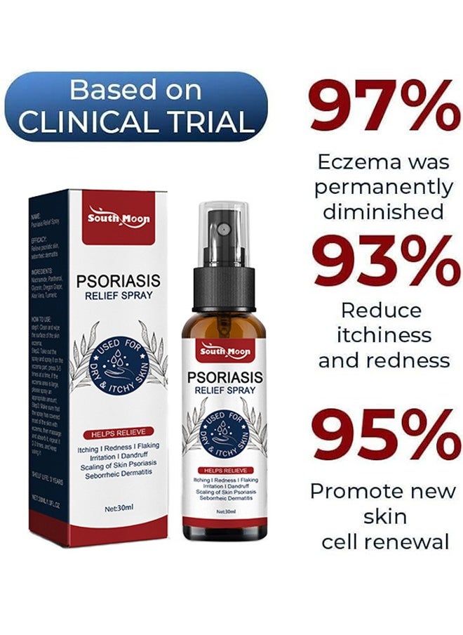 SOUTH MOON - Eczema Therapy Spray 30ml, All Natural Eczema Treatment, Psoriasis Treatment, Fast Relieve Itching and Redness，Skin Care Pain Itch Therapy Spray - Image 1