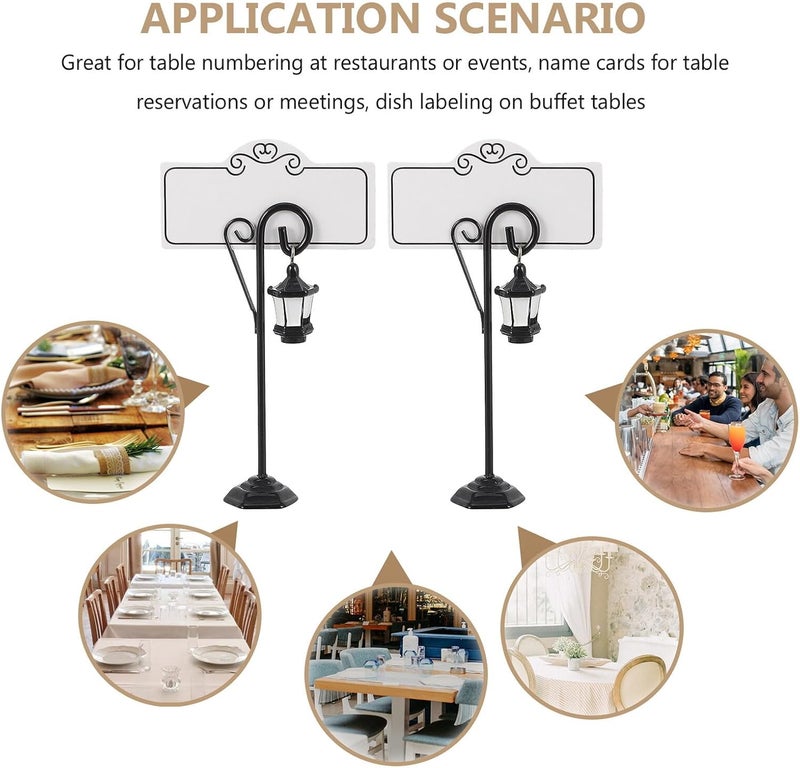 Miniatures Street Light Clip Metal Black Table Number Holder Stands Wedding Desktop Decoration Photo Clip Note Clamp - Image 5