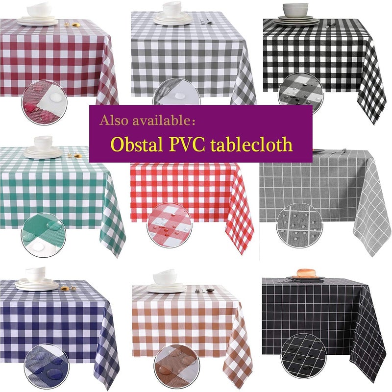 Obstal Obstal 210GSM Rectangle Table Cloth - Heavy Duty Water Proof Microfiber Tablecloth  Decorative Fabric Table Cover for Outdoor and Indoor Use (Silver  70 x 90 Inch)  - Image 5