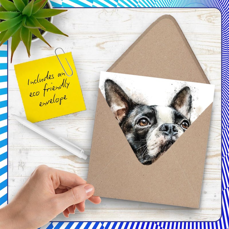 Stuff4 بطاقة عيد ميلاد Stuff4 Boston Terrier للرجال والنساء - سلالات الكلاب - بطاقة عيد ميلاد سعيد للزوجة والجدة والجدة والجار 5.7 بوصة بطاقات تهنئة Bday - Image 5
