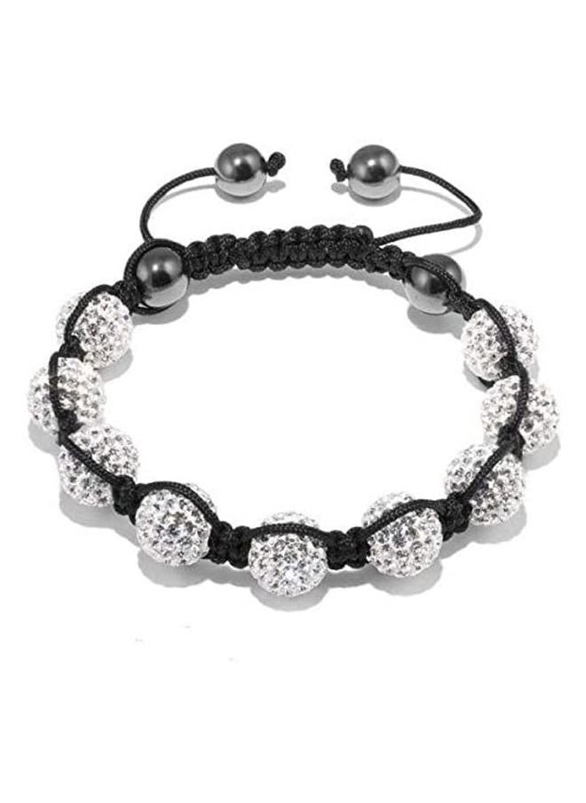 Smart Innovation - Shamballa Bracelet with 9 Crystal Disco Ball Beads and Adjustable Cord String - Image 1