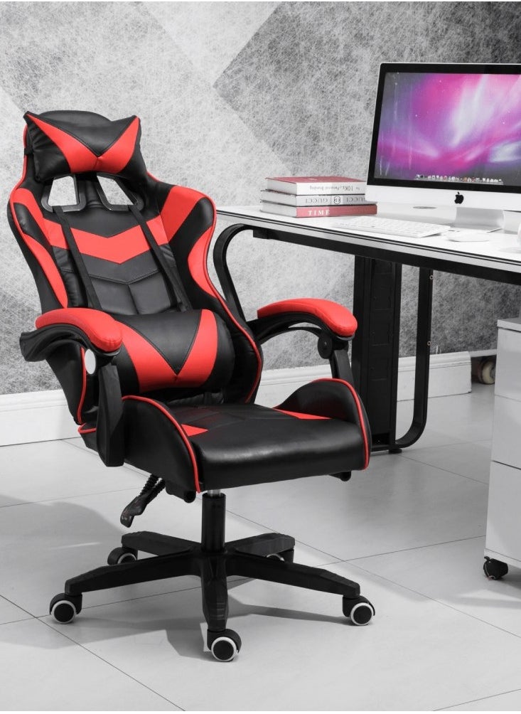 KARNAK Gaming Chair Office Chair，High Back Computer Chair  With Lumbar Support, Ergonomic Chair with 360°-Swivel Task Chair (Red&Black)  - Image 1