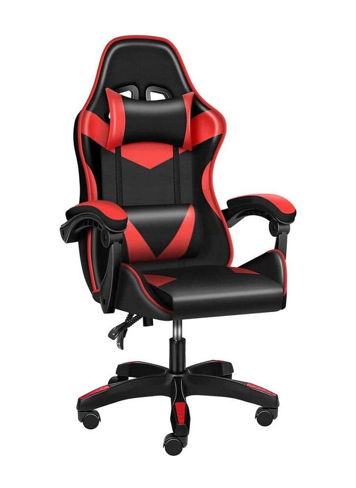 KARNAK Gaming Chair Office Chair，High Back Computer Chair  With Lumbar Support, Ergonomic Chair with 360°-Swivel Task Chair (Red&Black)  - Image 2