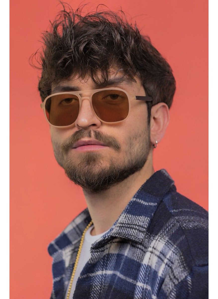 Focus On Asgard Matte Cream Brown Sunglasses  - Image 4