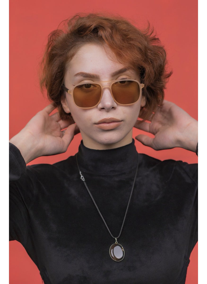 Focus On Asgard Matte Cream Brown Sunglasses  - Image 5