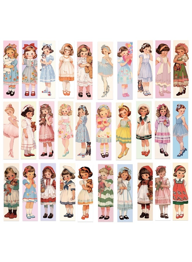 30 Pcs Cute Girl Bookmarks Art Bookmarks Paper Bookmarks Notebook Marking Student Stationery - Image 1