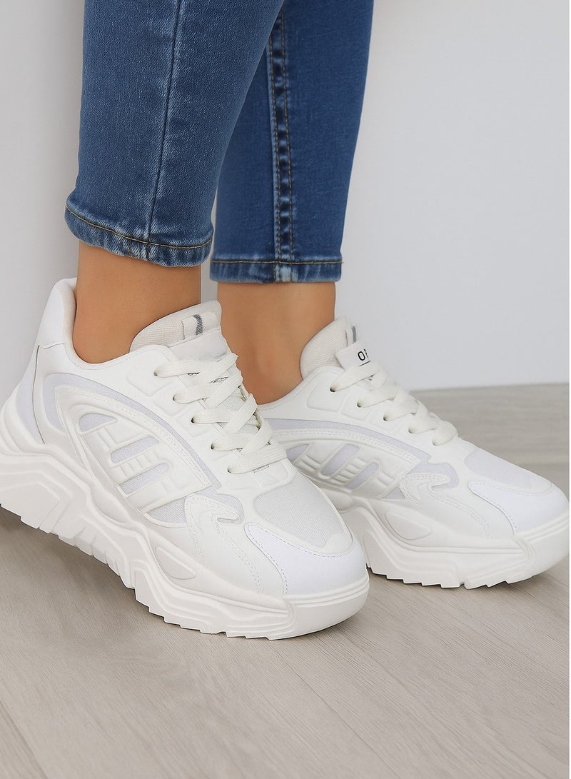 Vbranda Sneakers Stylish All-White Chunky L-1000-WHITE  - Image 2