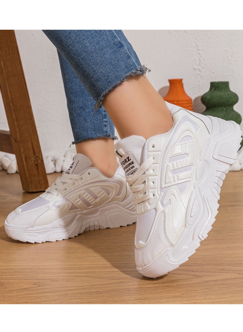 Vbranda Sneakers Stylish All-White Chunky L-1000-WHITE  - Image 5