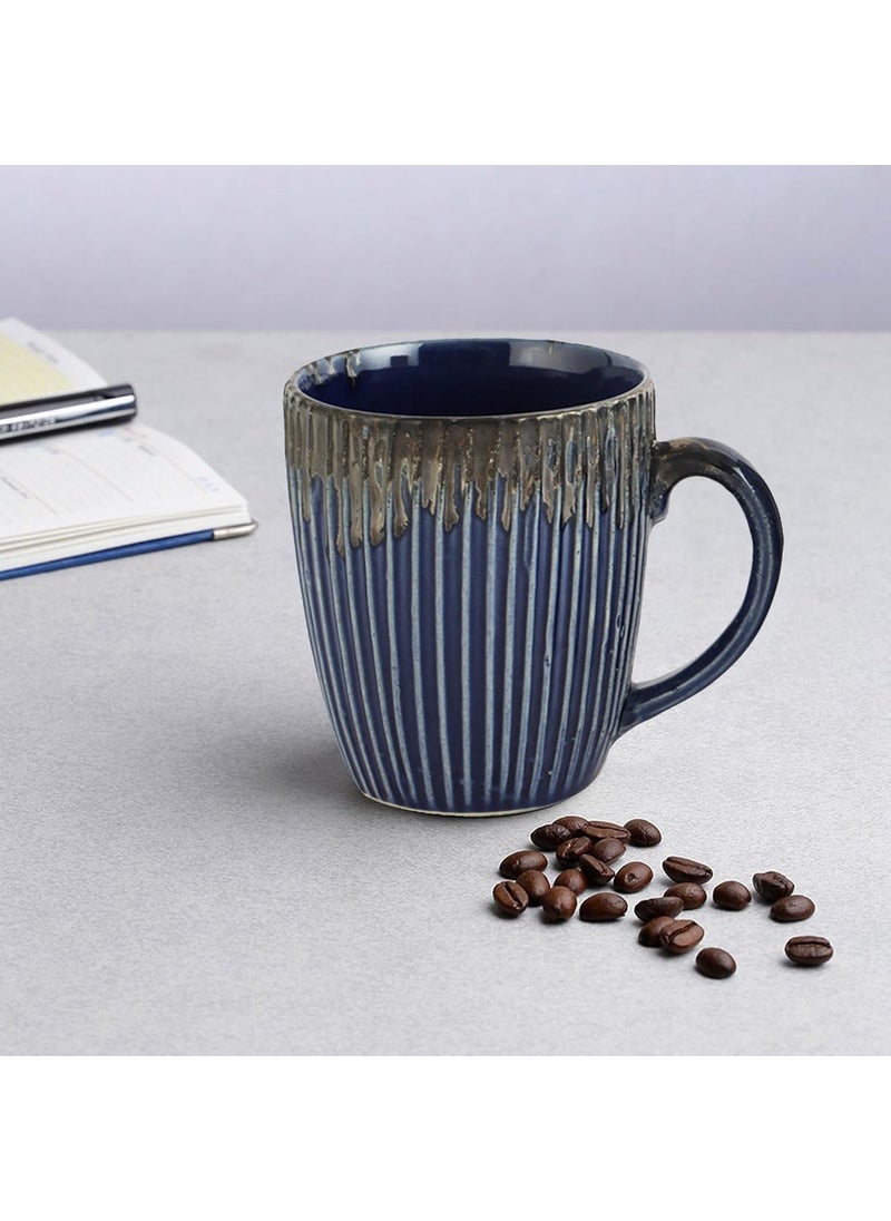 Azure AZURE Bhumija Earth Collection Ceramic Mugs to Gift to Best Friend Tea Coffee Milk Mugs Microwave Safe, Tea Cups, Set of 4, 300 ml Capacity, Light Blue Colour  - Image 1