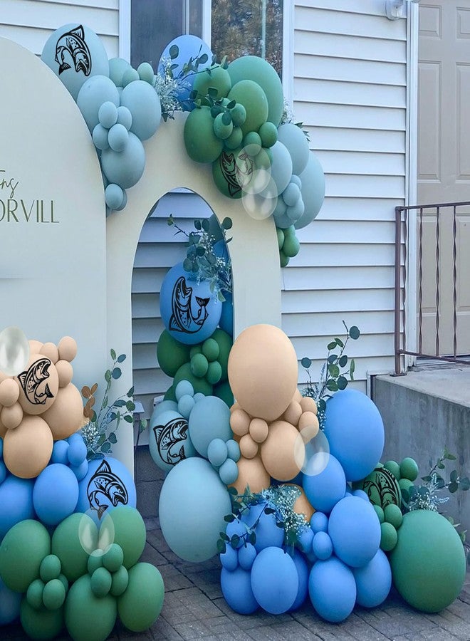 KDPATFAV 168 PCS Gone Fishing Balloons Garland Arch Party Decorations Set for Birthday Retirement Baby Shower Party Supplies - Image 3