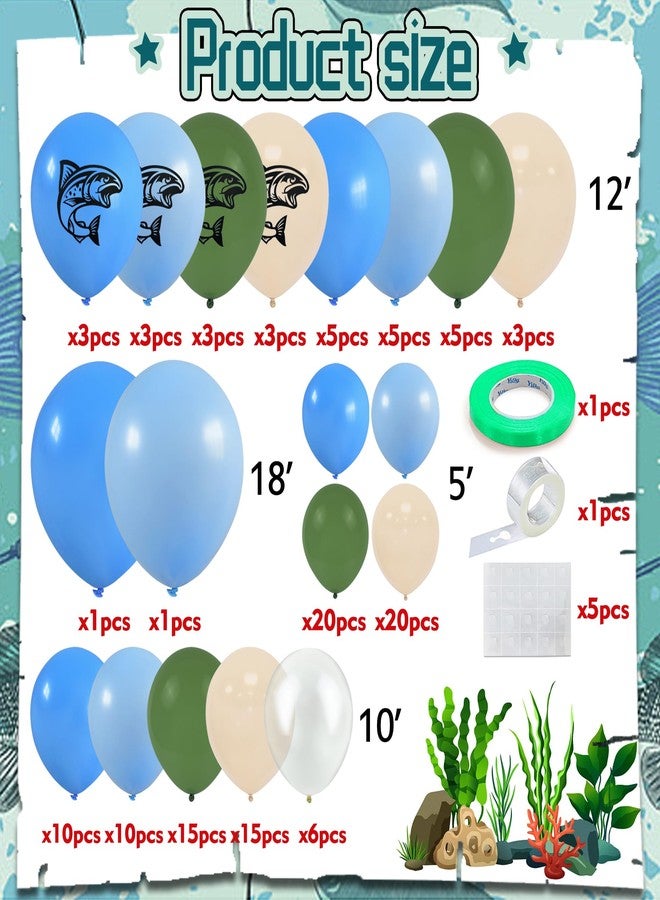KDPATFAV 168 PCS Gone Fishing Balloons Garland Arch Party Decorations Set for Birthday Retirement Baby Shower Party Supplies - Image 2