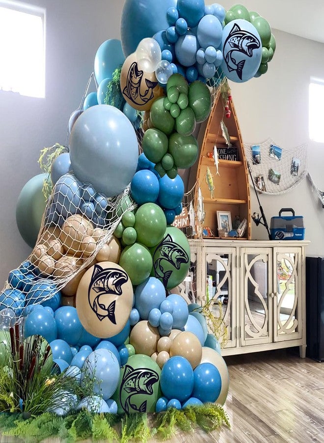 KDPATFAV 168 PCS Gone Fishing Balloons Garland Arch Party Decorations Set for Birthday Retirement Baby Shower Party Supplies - Image 5