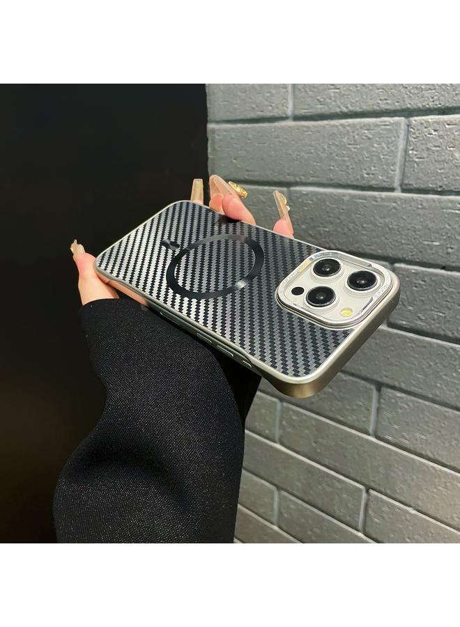 اس-توب جراب هاتف MagSafe بدون إطار من ألياف الكربون لهاتف iPhone 14 Pro Max AG - Image 3