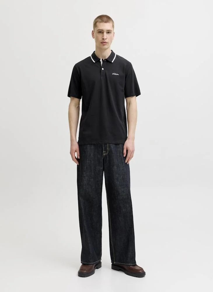 JACK & JONES Black Short sleeve Regular fit polo for Men | Best Price UAE