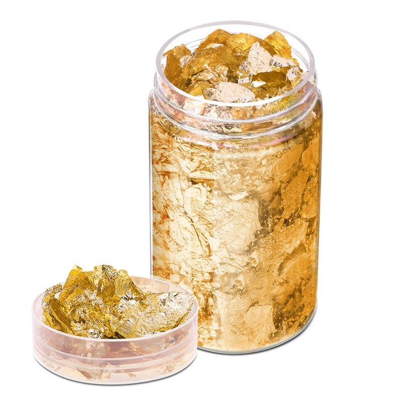 PAXCOO Gold Flakes for Resin, Paxcoo Gold Foil for Nails, Gold Foil Flakes Imitation Gold Leaf for Jewelry Resin, Nails and Jewelry Making, 5 Grams - Image 1