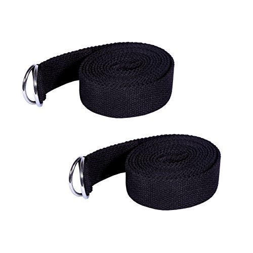 Footmate Yoga Belt for Men and Women Pack Of 2 | Yoga Strap with Extra Safe Adjustable D-Ring Buckle | 8 FT Long Durable and Premium Cotton Stretch Band Use for Yoga, Pilates, Gym, Fitness - Image 2