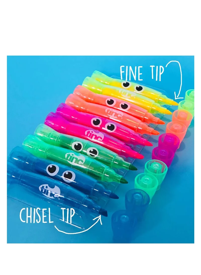 Tinc Multicolour Twin-Tipped Highlighters Set