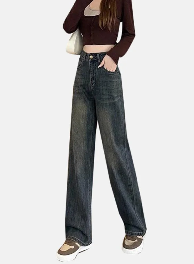 YUNIQEE Blue Cotton Regular Fit High-Rise Jeans