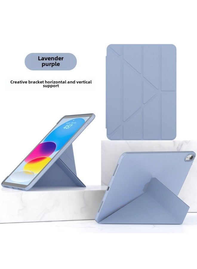 For The 2022 10.9 Protective Case Ipad10.2 Leather Case Mini6TPU Soft Bottom Pro9.7 Drop-resistant Case-Color:Lavender Gray-Applicable Model:ipad10 Generation (2022 10.9-inch)