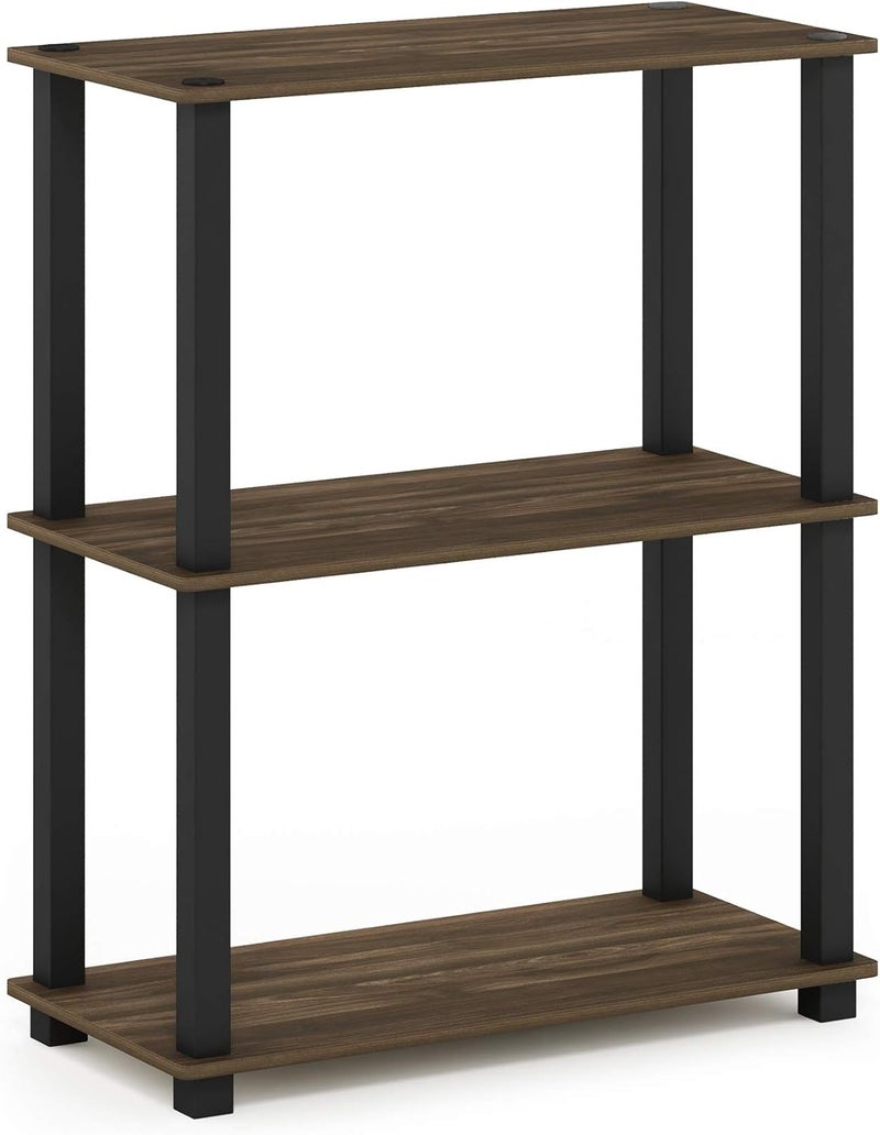 Furinno Turn-S-Tube 3-Tier Compact Multipurpose Shelf Display Rack with Square Tube, Columbia Walnut/Black - Image 5