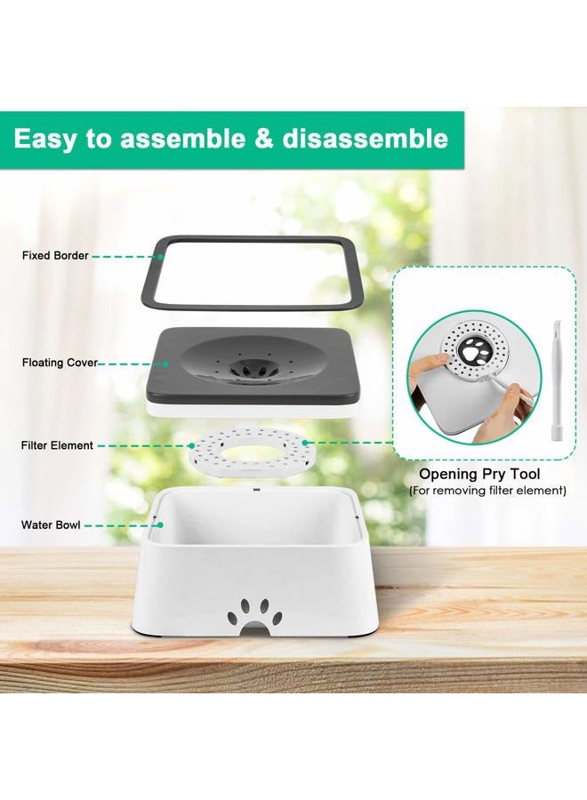 URPOWER 2L Dog Water Bowl 70oz Large Capacity Cat Water Bowl No Spill Dog Bowl with Eco-Friendly Material Slow Water Feeder Pet Water Dispenser Vehicle Carried Travel Water Bowl for Dogs, Cats & - Image 4