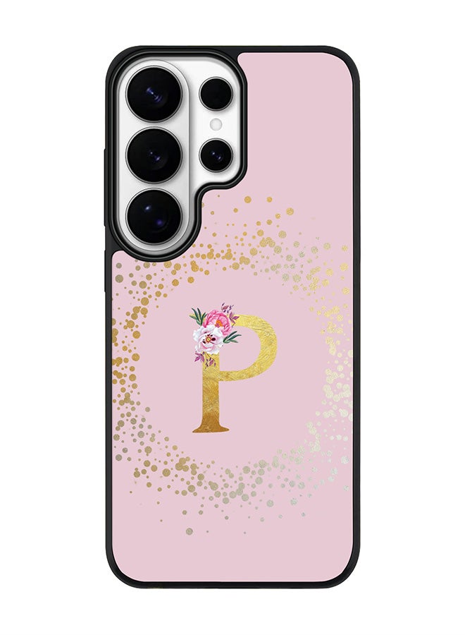 Stylizedd For Samsung Galaxy S26 Ultra Case, [Compatible with MagSafe] Slim Magnetic cover Phone Case - Custom Monogram Floral - P  (Pink ) - Image 1